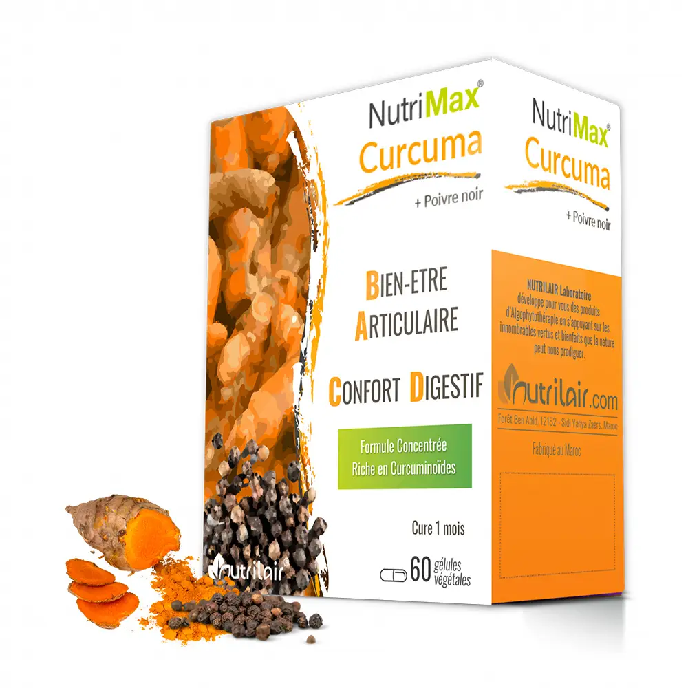 Curcuma NutriMax bien-être articulaire et confort digestif, formule concentrée