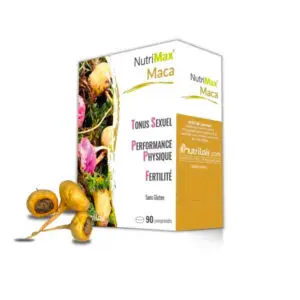 Maca NutriMax pour tonus sexuel, énergie physique et soutien de la fertilité.